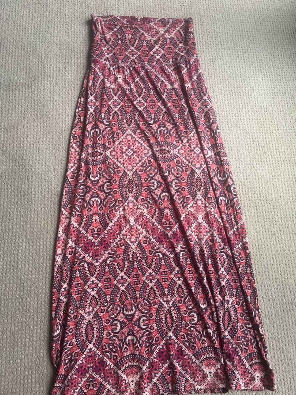 Cynthia Rowley Pink and Black Printed Maxi Skirt